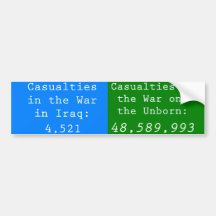 Abortion Casualties Bumper Sticker