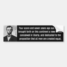 ABRAHAM LINCOLN BUMPER STICKER