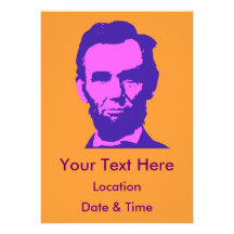 Abraham Lincoln in Pink & Purple Custom Invites