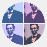 Abraham Lincoln Pop Art Round Stickers
