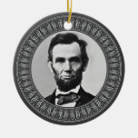 Abraham Lincoln Portrait and Quote - Double-sided Christmas Ornament
