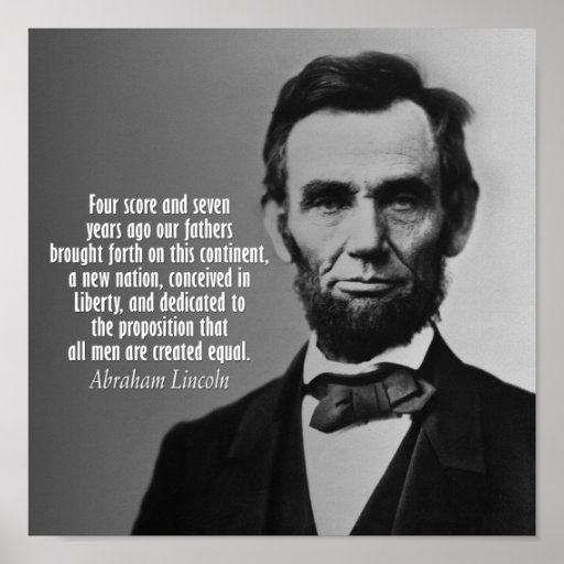 Abraham Lincoln Quote - Gettysburg Address Print