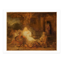 Abraham Receives the Three Angels, 1646 (oil on pa Post Cards