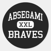 Absegami - Braves - High - Galloway New Jersey Round Stickers