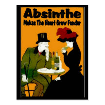 Absinthe MAkes The Heart Grow Fonder Postcard