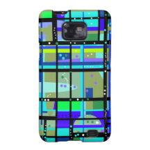 Abstract1950s Blues Design Galaxy S2 Cover