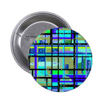 Abstract1950s Blues Design Pinback Button