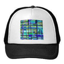 Abstract1950s Blues Design Trucker Hats