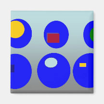 Abstract Art - Blue Circle Blues Fridge Magnet