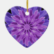Abstract Art Purple Flower Christmas Ornaments