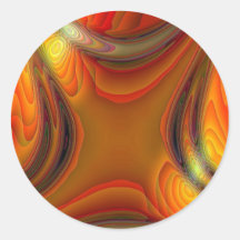 ABSTRACT ART) ROUND STICKER