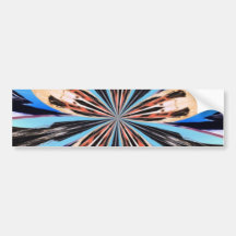 Abstract Blue Flower Petals Fractal Art Bumper Sticker