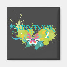 Abstract Butterfly Cervical Cancer Survivor Fridge Magnet