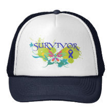 Abstract Butterfly Colon Cancer Survivor Hats