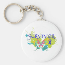 Abstract Butterfly Colon Cancer Survivor Key Chain