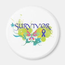 Abstract Butterfly Colon Cancer Survivor Refrigerator Magnets