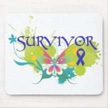 Abstract Butterfly Colon Cancer Survivor Mouse Mats