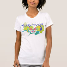 Abstract Butterfly Colon Cancer Survivor Shirts