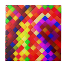 Abstract Ceramic Wall Tiles: Hyperactive Rainbow