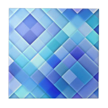 Abstract Ceramic Wall Tiles: Shade of True Blue