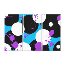 Abstract Circles and Paint Splatter Gallery Wrapped Canvas