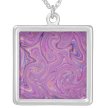 Abstract Colour Frenzy Necklace Pink