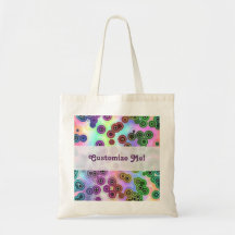 Abstract Colourful Bright Retro Polka Dots Canvas Bags