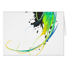 Abstract cool waters Paint Splatters Greeting Cards