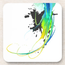 Abstract cool waters Paint Splatters Coasters
