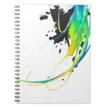 Abstract cool waters Paint Splatters Spiral Note Books