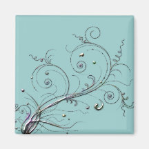 Abstract curly design refrigerator magnets