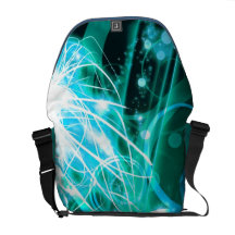 Abstract Cyan Messenger Bag