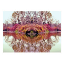 Abstract Forest Creek Reflection Business Card Templates