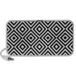 Abstract geometrical squares pattern, black white mp3 speakers