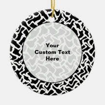 Abstract Graphic Pattern Black and White. Christmas Ornaments
