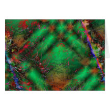 Abstract Green Crackles Greeting Cards