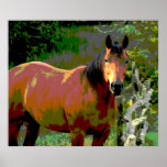 Abstract Horse Poster