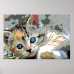 Abstract Kitten Poster