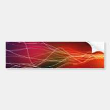 abstract neon laser flow bumper sticker