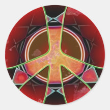 Abstract Peace Sign Round Sticker
