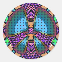 Abstract Peace Sign Stickers