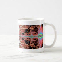 Abstract Pink and Black Fractal Art Mugs