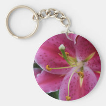 Abstract Pink Lily Keychain