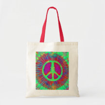 Abstract Psychedelic Tie-Dye Peace Sign Bags
