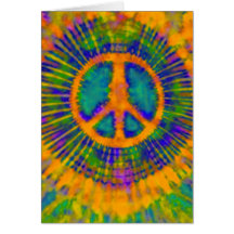 Abstract Psychedelic Tie-Dye Peace Sign Cards