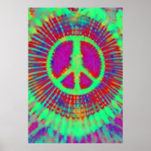 Abstract Psychedelic Tie-Dye Peace Sign Poster