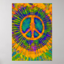 Abstract Psychedelic Tie-Dye Peace Sign Print
