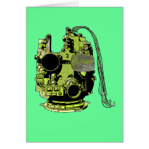 Abstract Robot Head Retro Colours Card cards