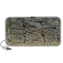 Abstract Rock Texture with Cracks and Moss Portable Speaker