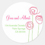 Abstract Roses Address Labels Round Stickers